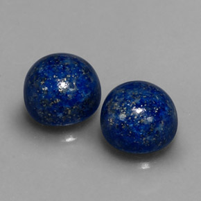 5.39 ct Blue Lapis Lazuli Stone, Natural Lapis Lazuli in Round Cabochon Shape for Sale
