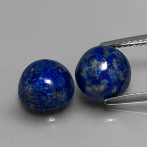 5.10 ct Blue Lapis Lazuli Gemstone, Lapis Lazuli Gem in Round Cabochon Shape for Sale.