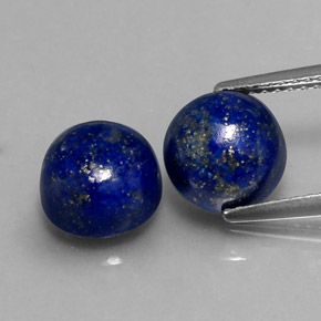 5.50 ct Blue Lapis Lazuli Gemstone, Lapis Lazuli Gem in Round Cabochon Shape for Sale.