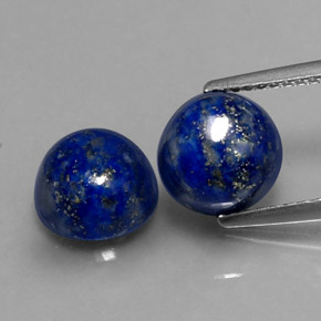 5.06 ct Blue Lapis Lazuli Gemstone, Lapis Lazuli Gem in Round Cabochon Shape for Sale.