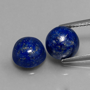 5.20 ct Blue Lapis Lazuli Gemstone, Lapis Lazuli Gem in Round Cabochon Shape for Sale.