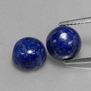 5.44 ct Blue Lapis Lazuli Gemstone, Lapis Lazuli Gem in Round Cabochon Shape for Sale.