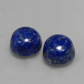 5.44 ct Blue Lapis Lazuli Stone, Natural Lapis Lazuli in Round Cabochon Shape for Sale