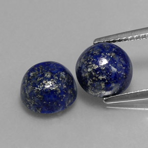 5.36 ct Blue Lapis Lazuli Gemstone, Lapis Lazuli Gem in Round Cabochon Shape for Sale.