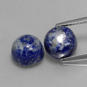 5.88 ct Blue Lapis Lazuli Gemstone, Lapis Lazuli Gem in Round Cabochon Shape for Sale.