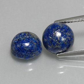 5.09 ct Blue Lapis Lazuli Gemstone, Lapis Lazuli Gem in Round Cabochon Shape for Sale.