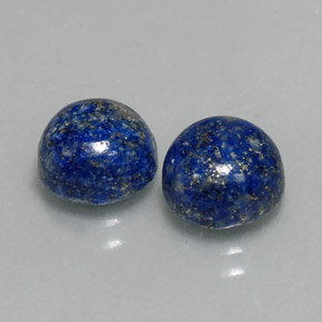 5.09 ct Blue Lapis Lazuli Stone, Natural Lapis Lazuli in Round Cabochon Shape for Sale