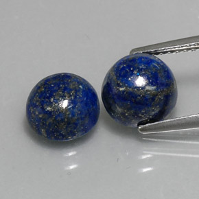 5.05 ct Blue Lapis Lazuli Gemstone, Lapis Lazuli Gem in Round Cabochon Shape for Sale.