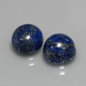 5.05 ct Blue Lapis Lazuli Stone, Natural Lapis Lazuli in Round Cabochon Shape for Sale