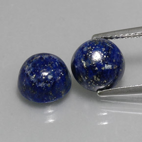 4.99 ct Blue Lapis Lazuli Gemstone, Lapis Lazuli Gem in Round Cabochon Shape for Sale.