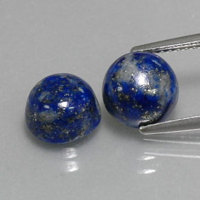 5.11 ct Blue Lapis Lazuli Gemstone, Lapis Lazuli Gem in Round Cabochon Shape for Sale.