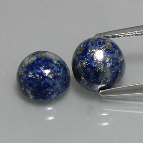 5.52 ct Blue Lapis Lazuli Gemstone, Lapis Lazuli Gem in Round Cabochon Shape for Sale.