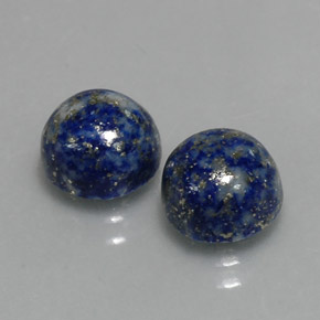 5.52 ct Blue Lapis Lazuli Stone, Natural Lapis Lazuli in Round Cabochon Shape for Sale
