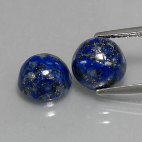 4.84 ct Blue Lapis Lazuli Gemstone, Lapis Lazuli Gem in Round Cabochon Shape for Sale.