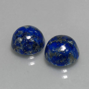 4.84 ct Blue Lapis Lazuli Stone, Natural Lapis Lazuli in Round Cabochon Shape for Sale