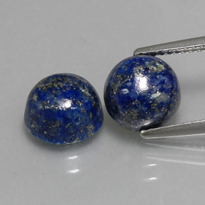 5.41 ct Blue Lapis Lazuli Gemstone, Lapis Lazuli Gem in Round Cabochon Shape for Sale.