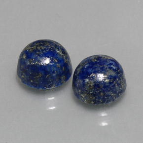 5.41 ct Blue Lapis Lazuli Stone, Natural Lapis Lazuli in Round Cabochon Shape for Sale