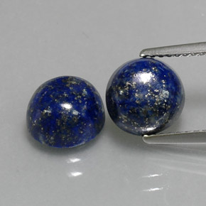 5.24 ct Blue Lapis Lazuli Gemstone, Lapis Lazuli Gem in Round Cabochon Shape for Sale.