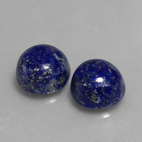 5.06 ct Blue Lapis Lazuli Stone, Natural Lapis Lazuli in Round Cabochon Shape for Sale