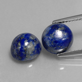 5.35 ct Blue Lapis Lazuli Gemstone, Lapis Lazuli Gem in Round Cabochon Shape for Sale.