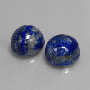 5.35 ct Blue Lapis Lazuli Stone, Natural Lapis Lazuli in Round Cabochon Shape for Sale