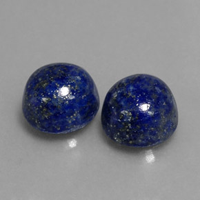 5.53 ct Blue Lapis Lazuli Stone, Natural Lapis Lazuli in Round Cabochon Shape for Sale