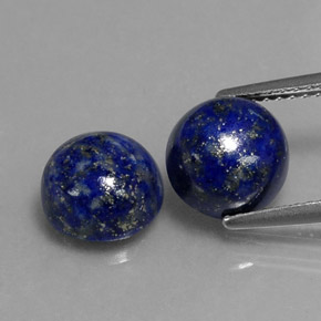 5.14 ct Blue Lapis Lazuli Gemstone, Lapis Lazuli Gem in Round Cabochon Shape for Sale.