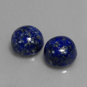 5.14 ct Blue Lapis Lazuli Stone, Natural Lapis Lazuli in Round Cabochon Shape for Sale