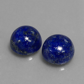 5.44 ct Blue Lapis Lazuli Stone, Natural Lapis Lazuli in Round Cabochon Shape for Sale