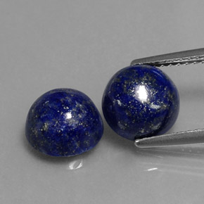 4.91 ct Blue Lapis Lazuli Gemstone, Lapis Lazuli Gem in Round Cabochon Shape for Sale.