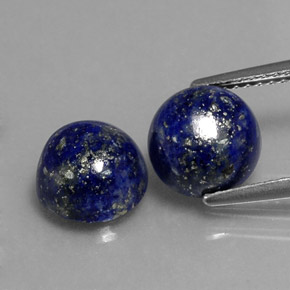 5.31 ct Blue Lapis Lazuli Gemstone, Lapis Lazuli Gem in Round Cabochon Shape for Sale.
