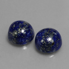 5.31 ct Blue Lapis Lazuli Stone, Natural Lapis Lazuli in Round Cabochon Shape for Sale