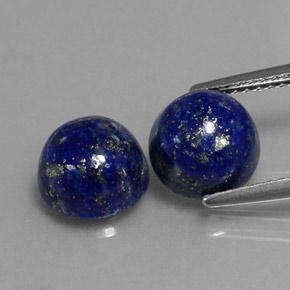 5.20 ct Blue Lapis Lazuli Gemstone, Lapis Lazuli Gem in Round Cabochon Shape for Sale.