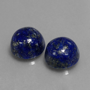 5.20 ct Blue Lapis Lazuli Stone, Natural Lapis Lazuli in Round Cabochon Shape for Sale