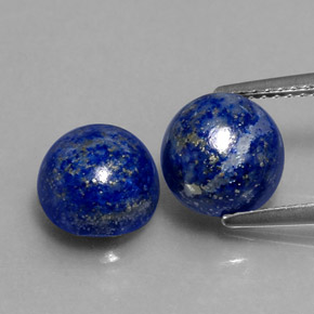 5.37 ct Blue Lapis Lazuli Gemstone, Lapis Lazuli Gem in Round Cabochon Shape for Sale.