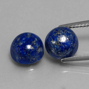 5.36 ct Blue Lapis Lazuli Gemstone, Lapis Lazuli Gem in Round Cabochon Shape for Sale.