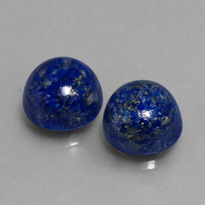 5.36 ct Blue Lapis Lazuli Stone, Natural Lapis Lazuli in Round Cabochon Shape for Sale