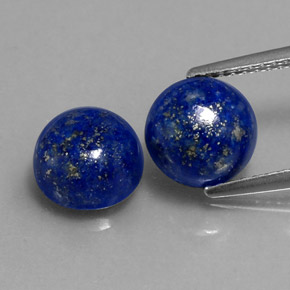 5.04 ct Blue Lapis Lazuli Gemstone, Lapis Lazuli Gem in Round Cabochon Shape for Sale.