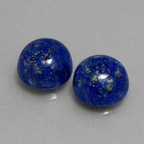 5.04 ct Blue Lapis Lazuli Stone, Natural Lapis Lazuli in Round Cabochon Shape for Sale