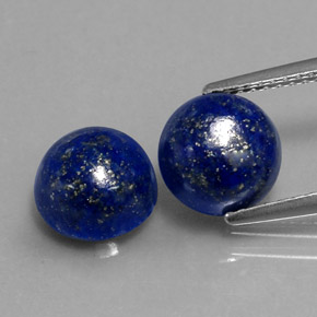 4.94 ct Blue Lapis Lazuli Gemstone, Lapis Lazuli Gem in Round Cabochon Shape for Sale.