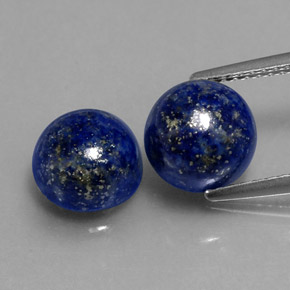 5.56 ct Blue Lapis Lazuli Gemstone, Lapis Lazuli Gem in Round Cabochon Shape for Sale.