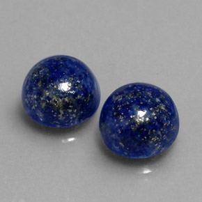 5.56 ct Blue Lapis Lazuli Stone, Natural Lapis Lazuli in Round Cabochon Shape for Sale