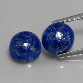 5.54 ct Blue Lapis Lazuli Gemstone, Lapis Lazuli Gem in Round Cabochon Shape for Sale.