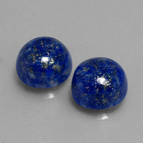 5.54 ct Blue Lapis Lazuli Stone, Natural Lapis Lazuli in Round Cabochon Shape for Sale