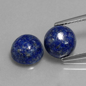 5.00 ct Blue Lapis Lazuli Gemstone, Lapis Lazuli Gem in Round Cabochon Shape for Sale.