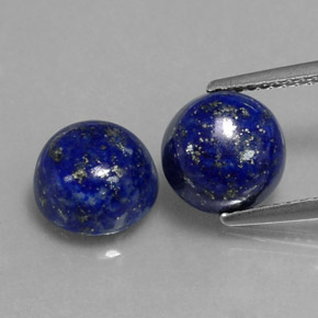 5.57 ct Blue Lapis Lazuli Gemstone, Lapis Lazuli Gem in Round Cabochon Shape for Sale.