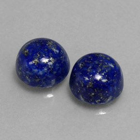 5.57 ct Blue Lapis Lazuli Stone, Natural Lapis Lazuli in Round Cabochon Shape for Sale