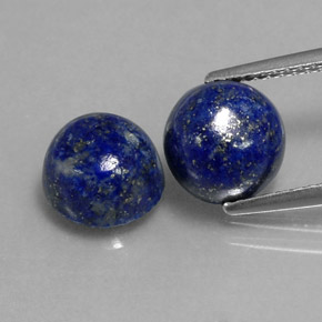5.32 ct Blue Lapis Lazuli Gemstone, Lapis Lazuli Gem in Round Cabochon Shape for Sale.