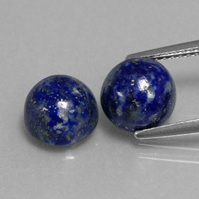 5.42 ct Blue Lapis Lazuli Gemstone, Lapis Lazuli Gem in Round Cabochon Shape for Sale.