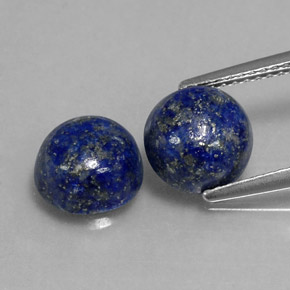 4.61 ct Blue Lapis Lazuli Gemstone, Lapis Lazuli Gem in Round Cabochon Shape for Sale.